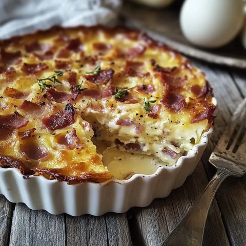 clafoutis salé au chou-fleur, bacon et reblochon