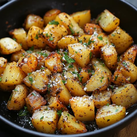 pommes de terre rôties à l'ail et au parmesan, croustillantes