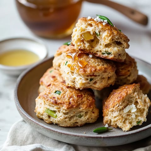 Scones salés au fromage de chèvre, échalotes et miel - Recette brunch