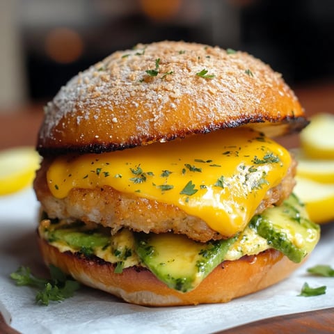 burger sain et gourmand : poulet croustillant en chapelure panko, avocat assaisonné et cheddar fondant