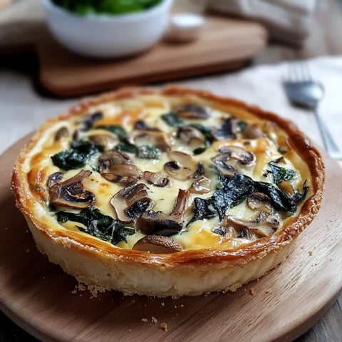 Quiche aux épinards et champignons - Recette crémeuse traditionnelle