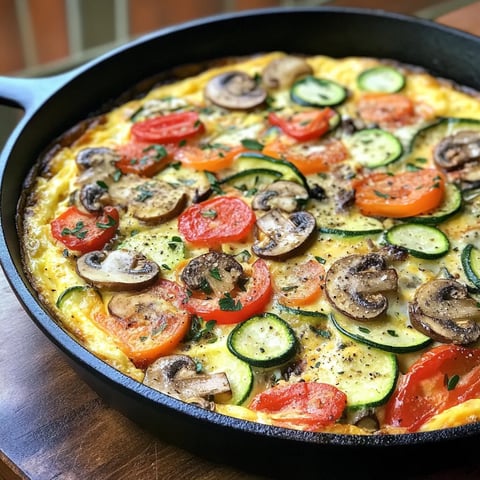 frittata moelleuse et savoureuse, personnalisable avec vos légumes et fromages préférés