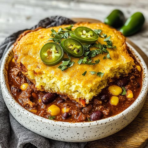 Chili pie au pain de maïs et jalapeños - Recette tex-mex