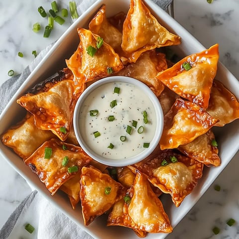 Wontons au poulet Buffalo cuits à l'air fryer