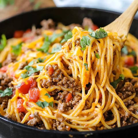 Spaghetti façon tacos - Recette de pâtes mexicaines express