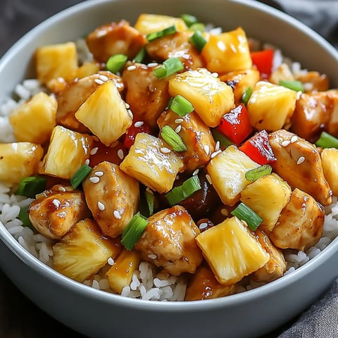 Poulet à l'ananas et riz jasmin - Fusion asiatique moderne