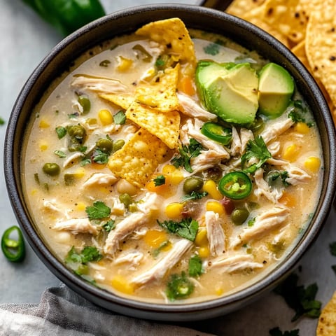 Chili blanc au poulet et haricots - Soupe repas tex-mex