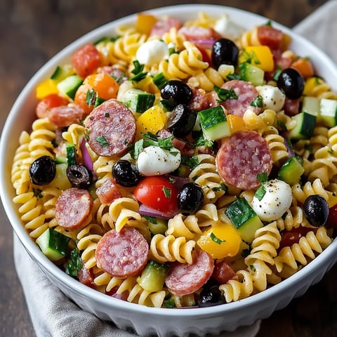 Salade de pâtes à l'italienne - Recette fraîche et colorée