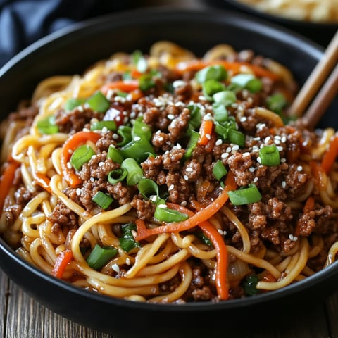 Nouilles Mongoles au Bœuf Haché