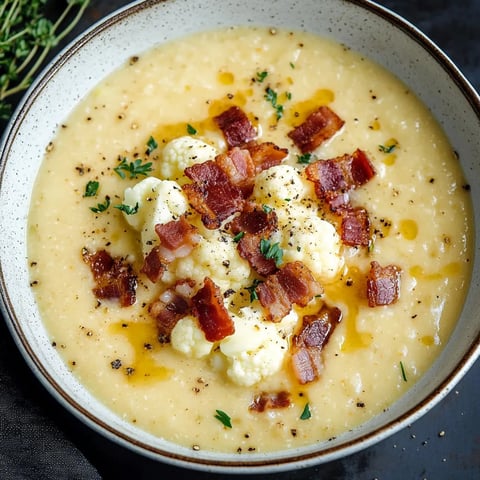 Crème de chou-fleur aux petits lardons