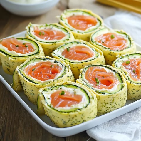 Roulé courgettes et saumon fumé