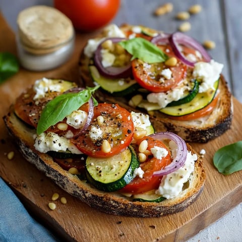 Bruschetta courgettes et chèvre