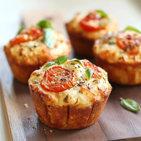 Muffins tomate, mozzarella et basilic