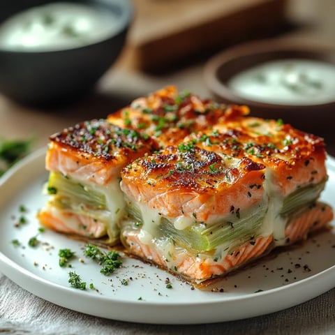 Recette de bricks au saumon, poireaux et fromage
