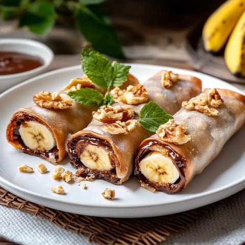 Nems aux bananes et pâte à tartiner