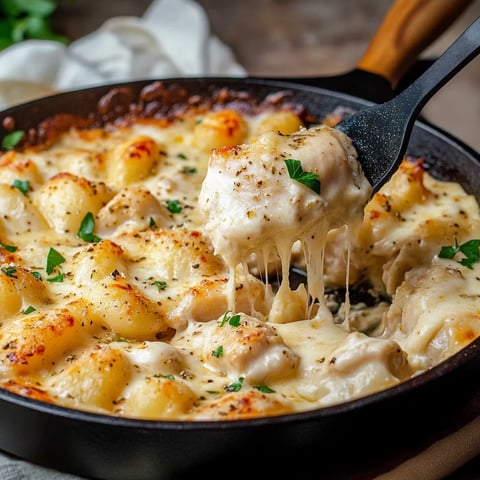 Gnocchi au poulet sauce Alfredo