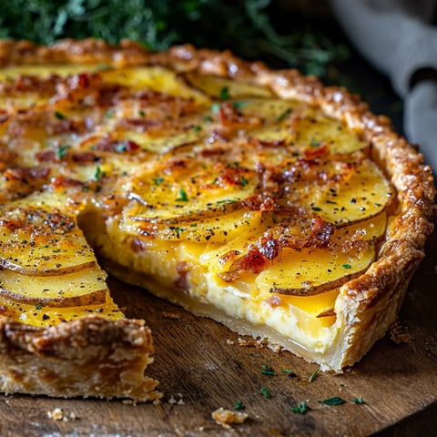 Tarte Pomme de Terre, Camembert et Lardons