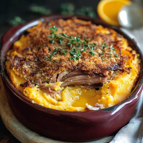 Parmentier de confit de canard et patates douces