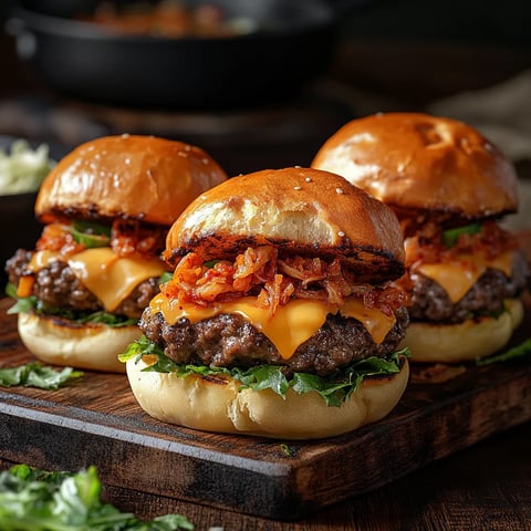 Burgers au kimchi - Mini-burgers fusion coréenne et américaine