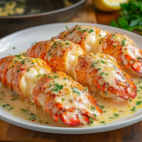 Queues de homard au beurre d'ail et parmesan