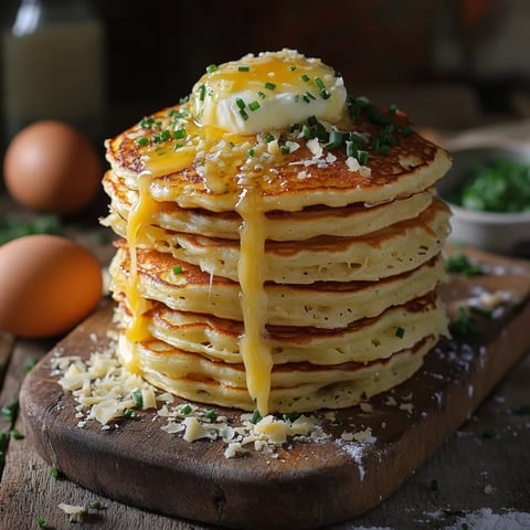 Pancakes au fromage et ciboulette