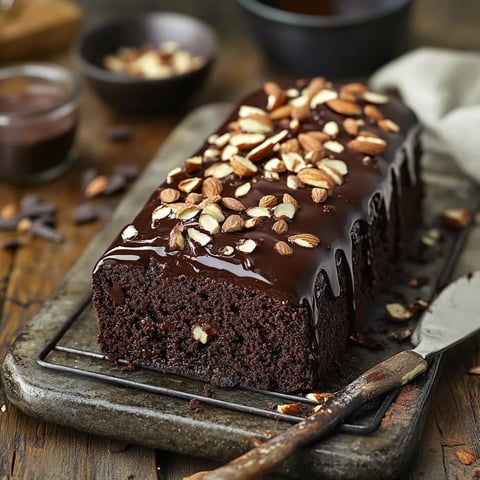 Cake au chocolat noir, glaçage rocher