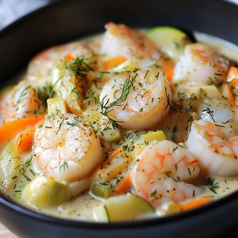 Blanquette de Saint Jacques et crevettes