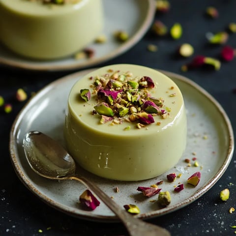 Panna cotta à la pistache - Dessert italien crémeux et élégant