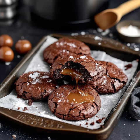 Brownie cookies au caramel au beurre salé