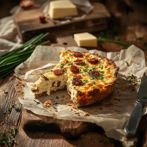 Quiche sans gluten chou-fleur chorizo