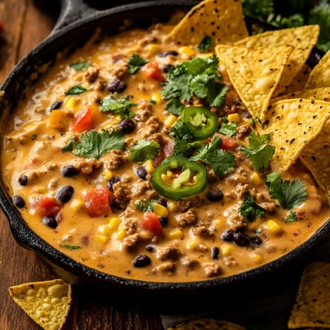 recette de trempette cowboy queso, une délicieuse préparation crémeuse au fromage Velveeta