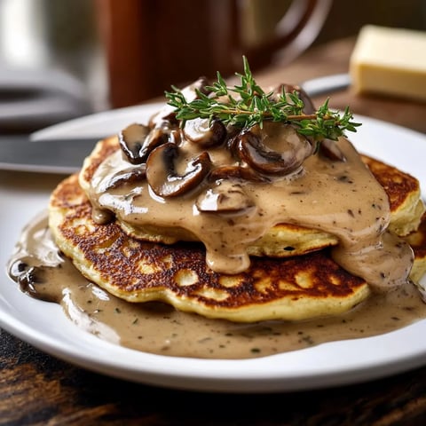 Crème onctueuse aux champignons pour pancakes
