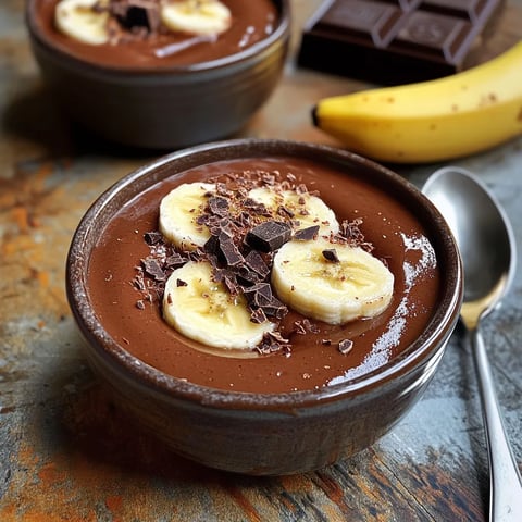 Crème chocolat banane fondante sans œuf ni sucre