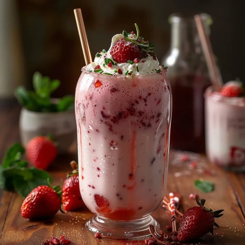 Milkshake Vegan aux Fraises / Vegan Strawberry Milkshake