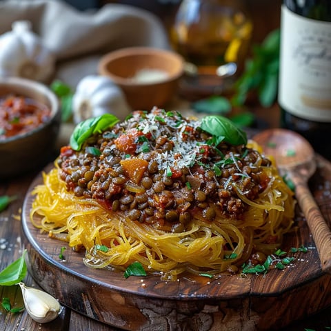 Courge Spaghetti Bolognaise Vegan: Alternative Saine aux Pâtes Sans Gluten