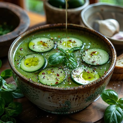 Gaspacho Vert Vegan: Soupe Froide Estivale aux Légumes Frais