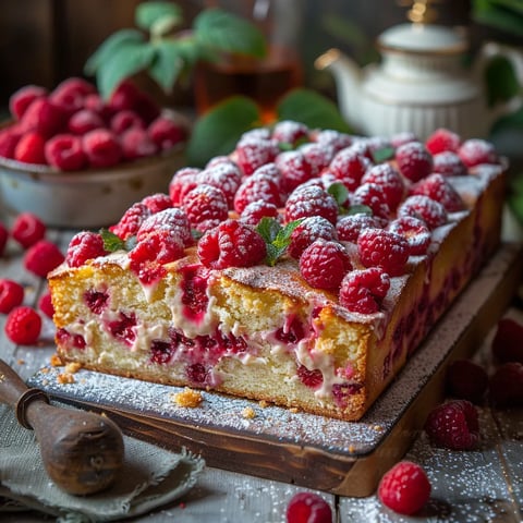 Gâteau fondant aux framboises - Recette simple et gourmande