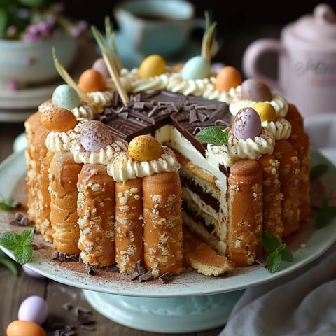 Charlotte au Chocolat de Pâques - Dessert festif et élégant