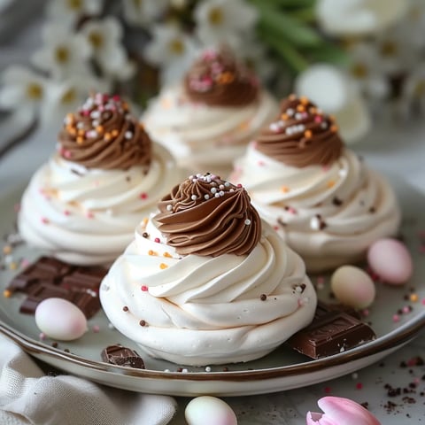 Pavlova en forme de nid