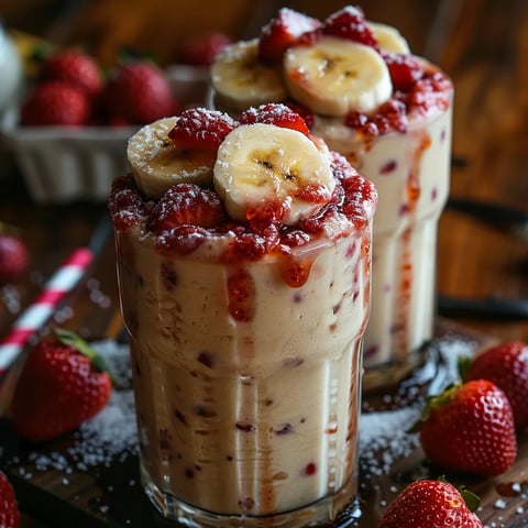 Lait aromatisé à la banane style coréen et sa compote de fraises