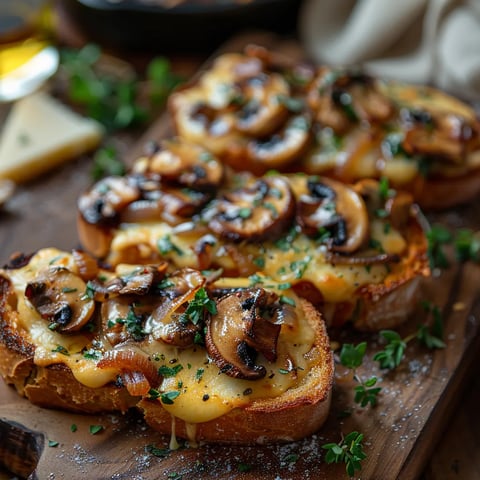Crostini aux Champignons Gratinés