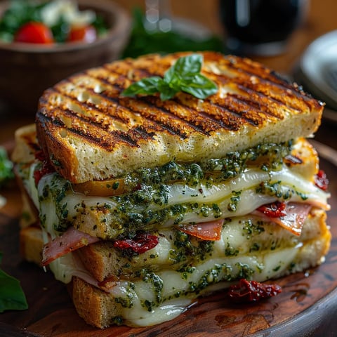 Croque-Monsieur Méditerranéen : Fondant à la Mozzarella et Pesto