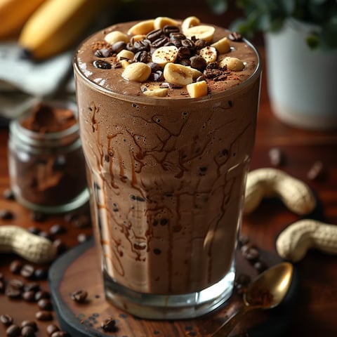 Smoothie aux bananes, au café et au chocolat