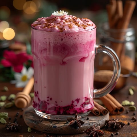 Pink spicy latte