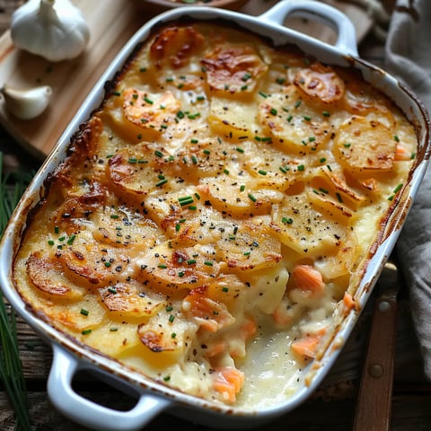 Recette de gratin dauphinois au saumon fumé