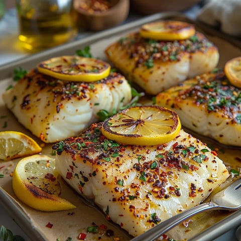 Recette Bar du Chili au Four - Poisson noble mariné citron et ail