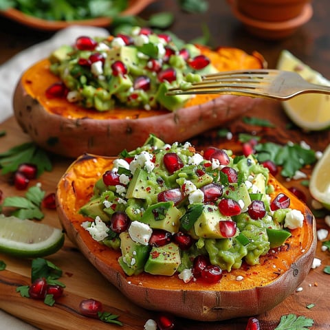 Patates douces au guacamole.