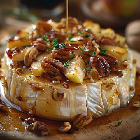 A slice of Brie au Four Pommes Érable.