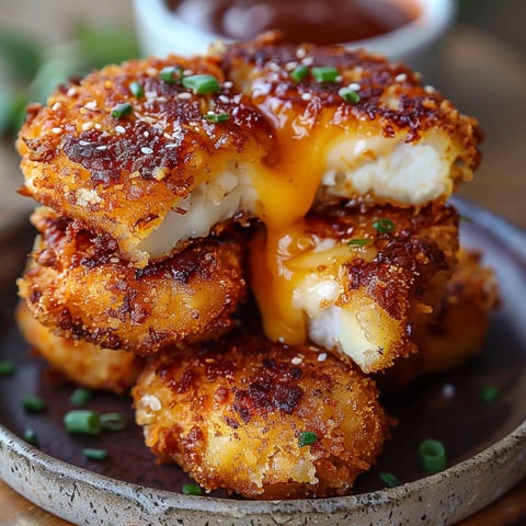 A plate of chicken nuggets with sauce.