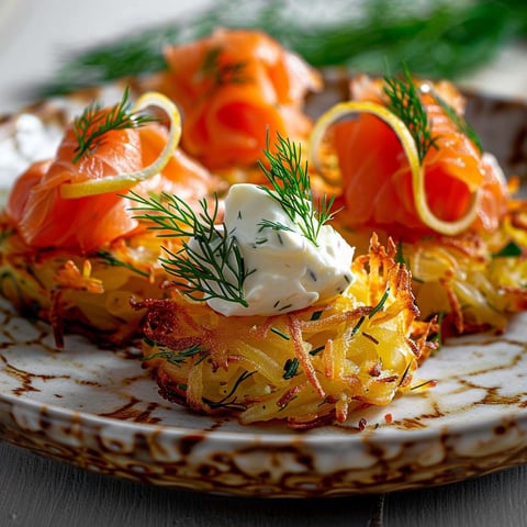 A plate of food with a salmon on top.